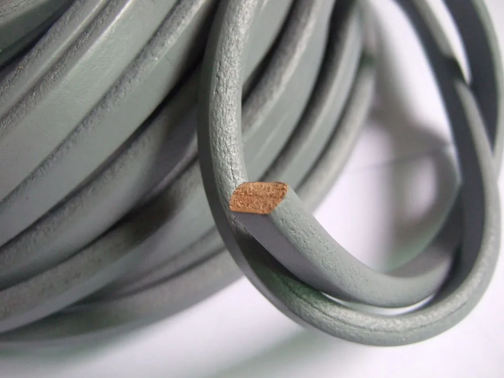 

1 Yard 10x6mm Gray Genuine Real Licorice Leather Jewelry Cord For Bangle Bracelet Making
