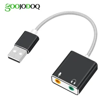 GOOJODOQ Внешняя USB Звуковая карта для наушников 3D стерео звуковая карта USB бесплатный привод Hi-speed Звуковая карта для Mac OS Windows