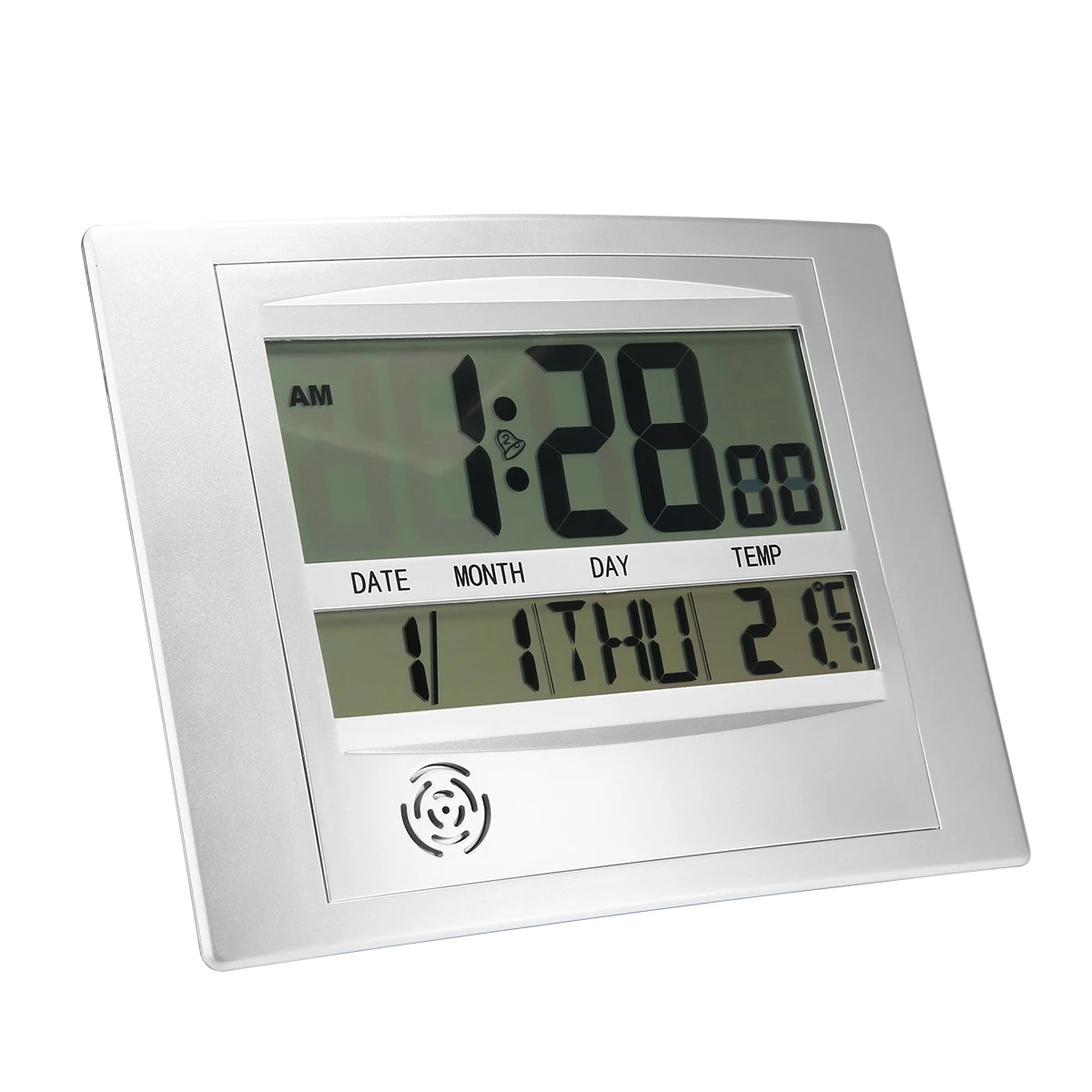 LCD Digital Wall Clock With Thermometer Electronic Temperature Meter Calendar Indoor Desk Alarm Wall Clock Home Office Decor