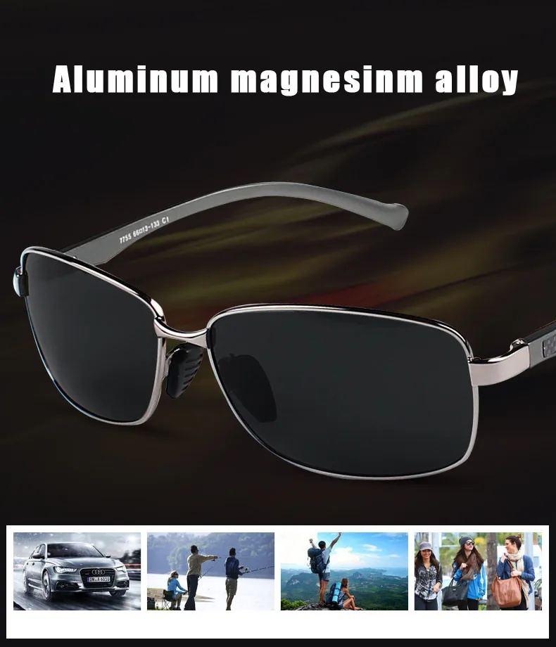 Сплав магния и алюминия, поляризованные солнцезащитные очки, винтажные мужские спортивные солнцезащитные очки, аксессуары для вождения, 7755