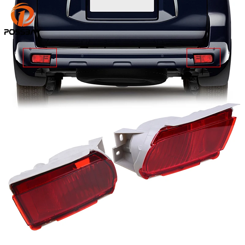 POSSBAY Rear Bumper Reflector Light Tail Fog Lights Housing for Toyota