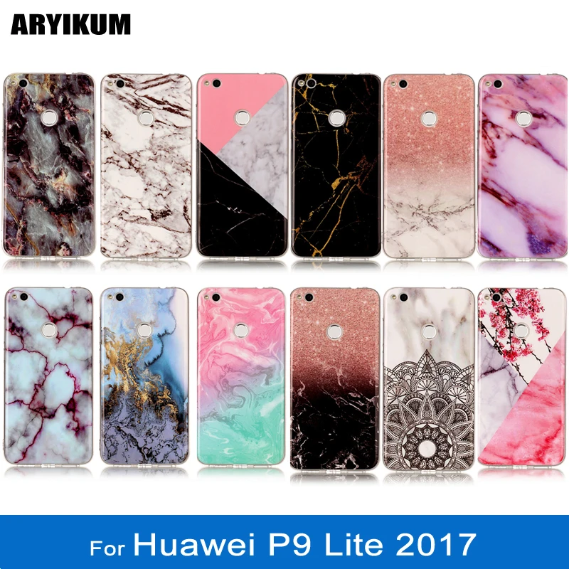 

ARYIKUM Phone Cases For Huawei P9 Lite 2017 pra-lx1 Soft Silicone Luxury Marble Cover Case For Huawei P9Lite 2017 / P9 Lite2017