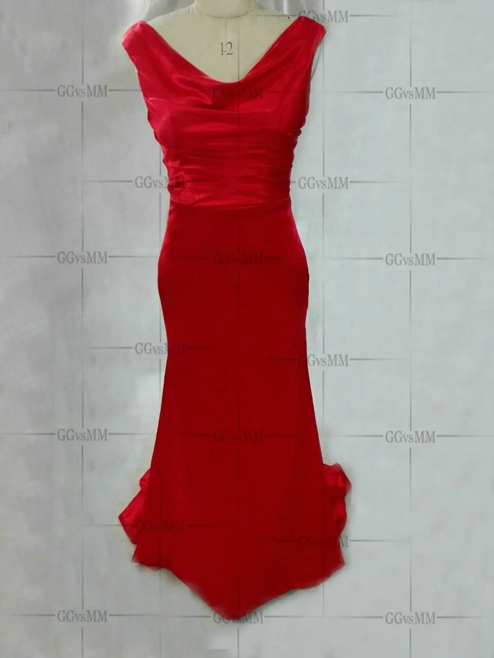 Sexy Red Mermaid Evening Dresses Long 2019 Formal Evening Gown Plus Size V-Neck Satin Sleeveless Zipper Women Party Dress Prom