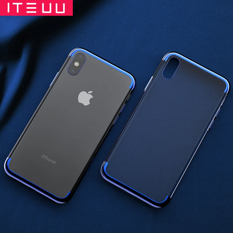 ITEUU TPU прозрачный гальванический чехол для телефона iPhone X Xs Max XR Чехлы мягкая