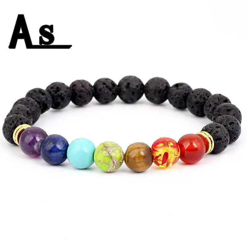 

Asingeloo Classic Lava Beads Bracelet Men Healing Balance Reiki Prayer Natural Stone Yoga Bracelet For Women Tiger Eye