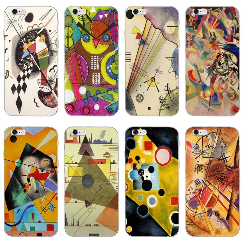 

Wassily Kandinsky Abstract Artistic Silicone Phone Case For iPhone XR X XS Max 8 7 6s 6 plus SE 5s 5c 5 iPod Touch