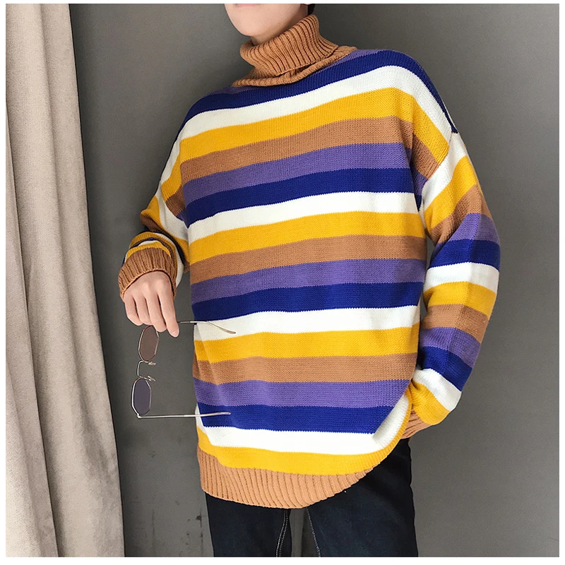 Korean Oversized Sweater Men Plaid  (14)