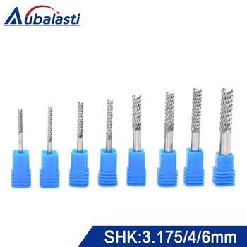 

Aubalasti 3.175mm 4mm 6mm Carbide Tungsten Corn Cutter Cutting PCB Milling Bits End Mill CNC Router Bits for Engraving Machine