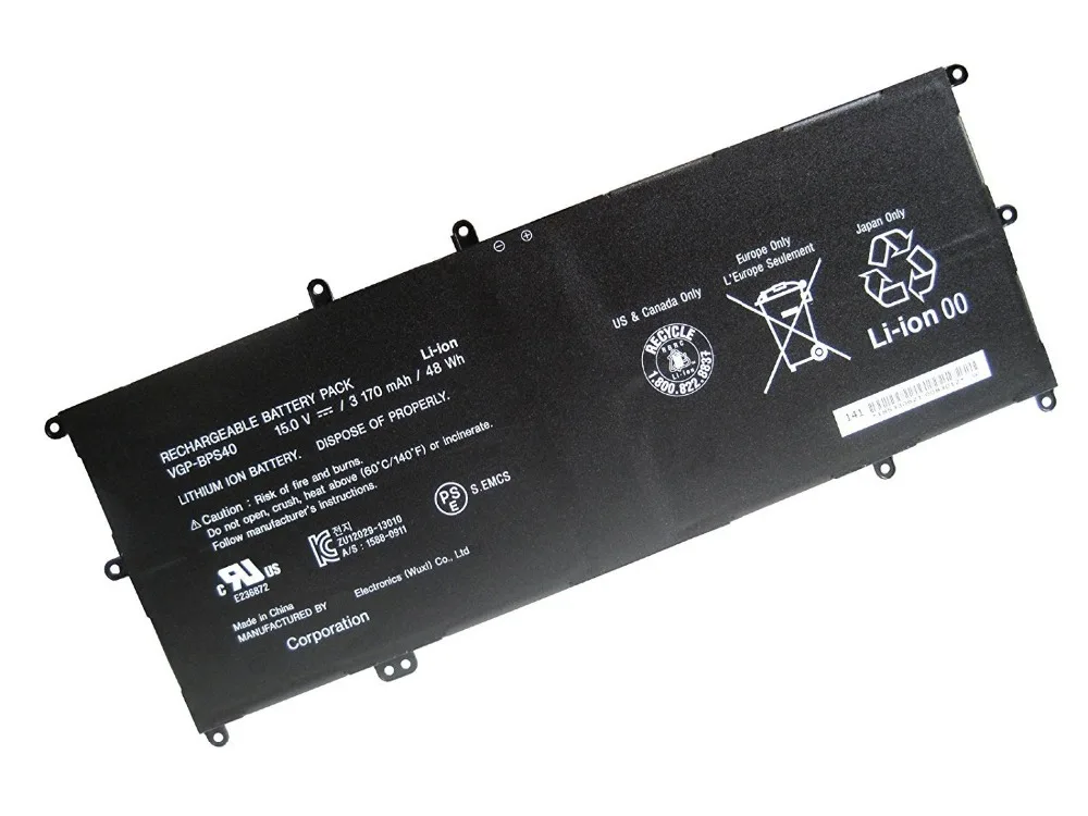 

15.0V 48WH 3170MAH VGP-BPS40 battery for Sony Vaio Flip SVF 15A SVF15N17CXB SVF15NB1GL SVF15NB1GU SVF15NA1GL SVF15NA1GU SVF15N18