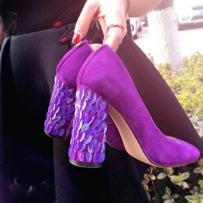 chunky heel square toe