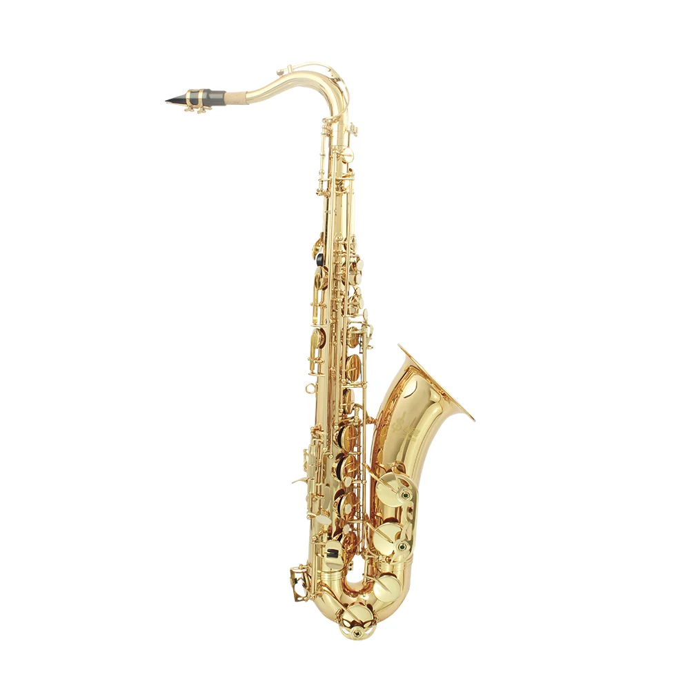 LADE латунный Bb тенор-саксофон резной узор жемчужно-белая оболочка кнопки духовой инструмент с Чехол перчатки, Чистящая салфетка ремень