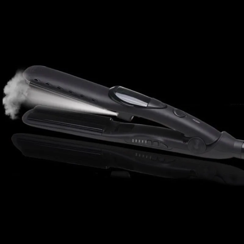 Electric Steam Hair Straightener With Digital Temperature Flat Iron