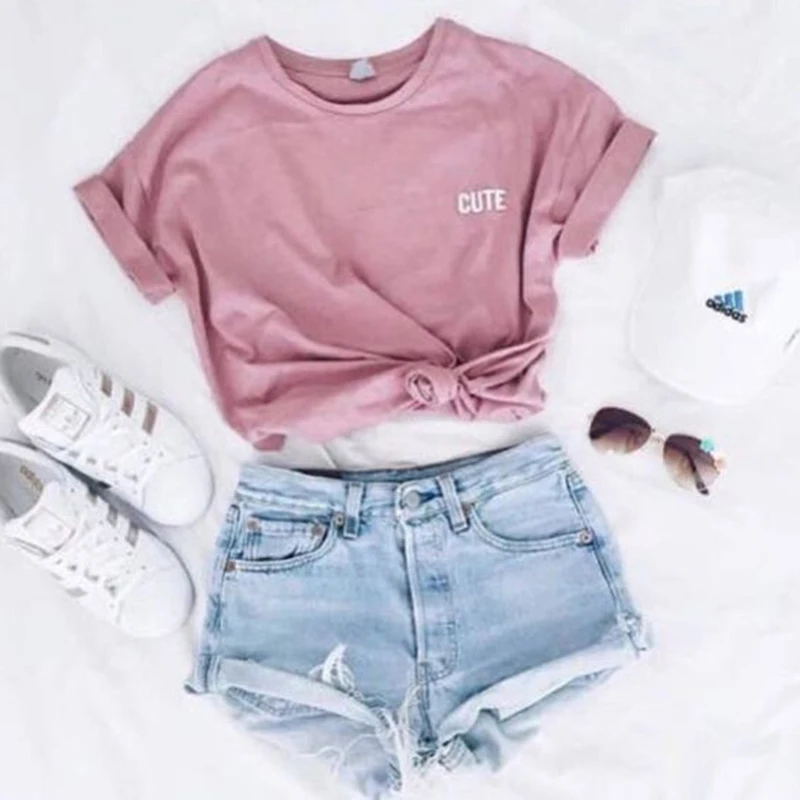

Momoluna CUTE Letter Printed Women Men T Shirt Casual Funny Shirt For Lady Top Tee Female T-Shirt Shirts Tops