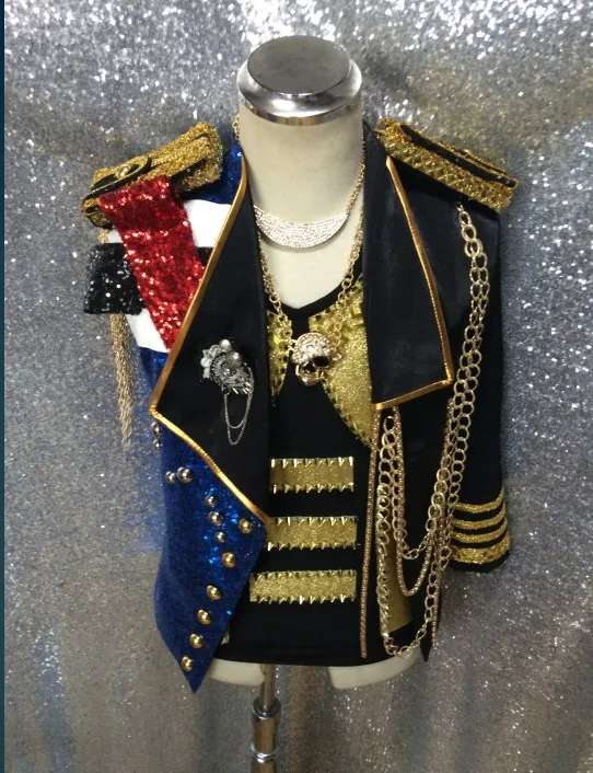 

Men's fashion Royal Suit Jacket costumes Male singer DJ stars performance coat Nightclub singer dancer show wear