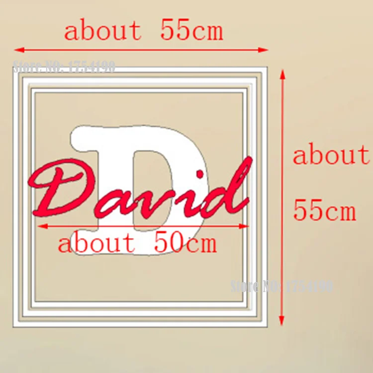 Новые квадратные настенные наклейки с монограммой персонализированные