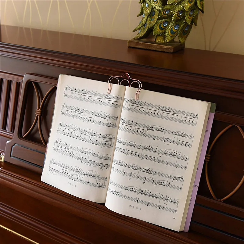Music Book Clip Metal Bookmark rose gold Page Holder Paper Clip 2 Pack H0130