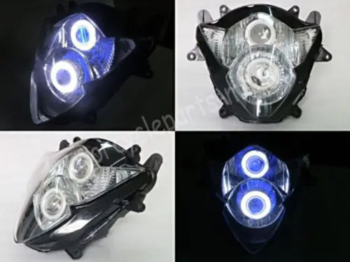 Мотоциклетная сборная фара с HID белым ангельским глазом синим демоническим для
