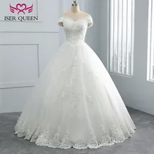 Кружевное платье с блестками и вышивкой бисером; красивое свадебное платье принцессы; коллекция года; бальное платье; vestido de noiva; винтажное свадебное платье; es WX0108