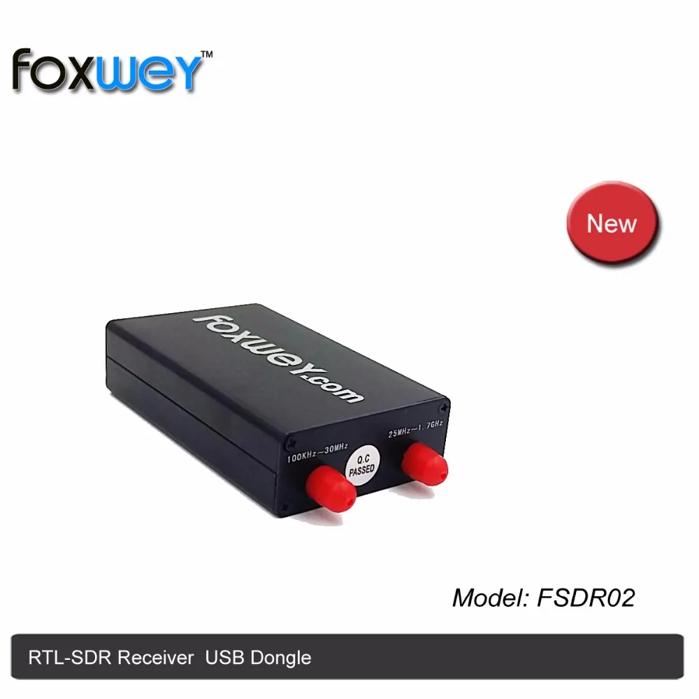 Foxwey-ワイヤレス受信機rtlsdr,チップ付きソフトウェアrtl2832 sdr r820t2,100khz-1.7ghz,フルスペクトル  AliExpress