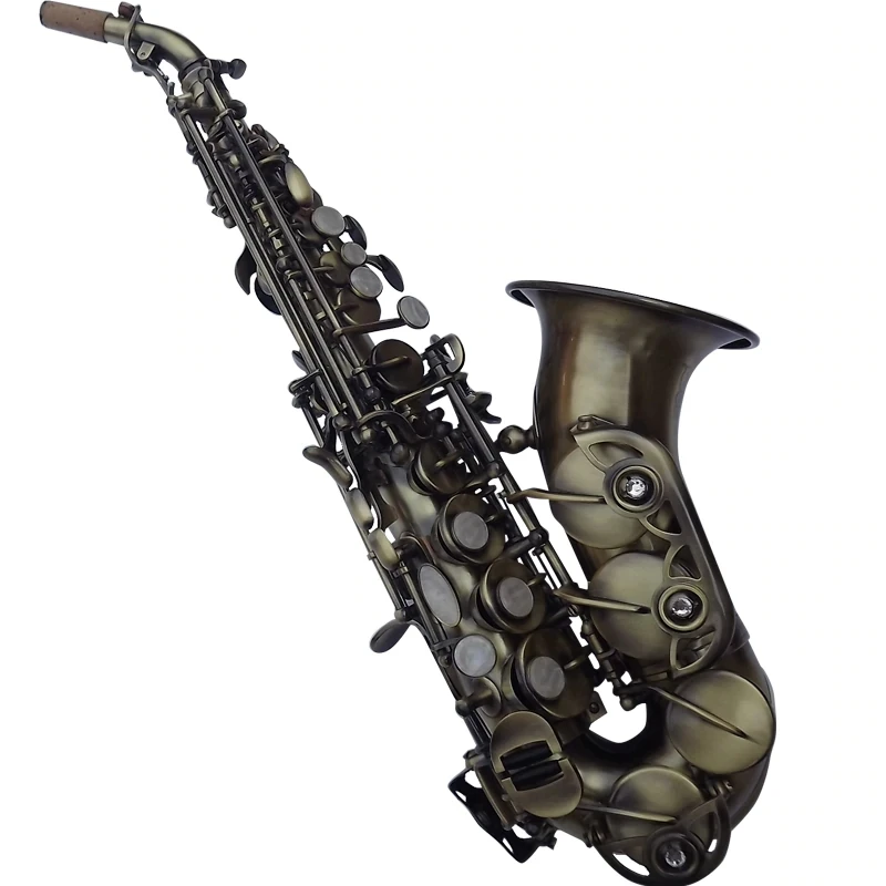 

high quality Curved Soprano Saxophone KAS 200 Retro Antique Copper Simulation Sax Saxofone Professional with case Mouthpiece