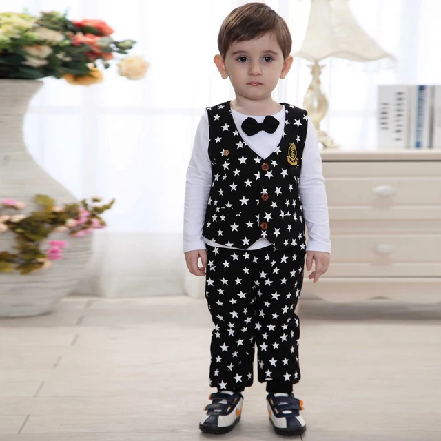 cheap baby boy clothes baby boys suits sets formal gentleman 2015 autumn for wedding full print