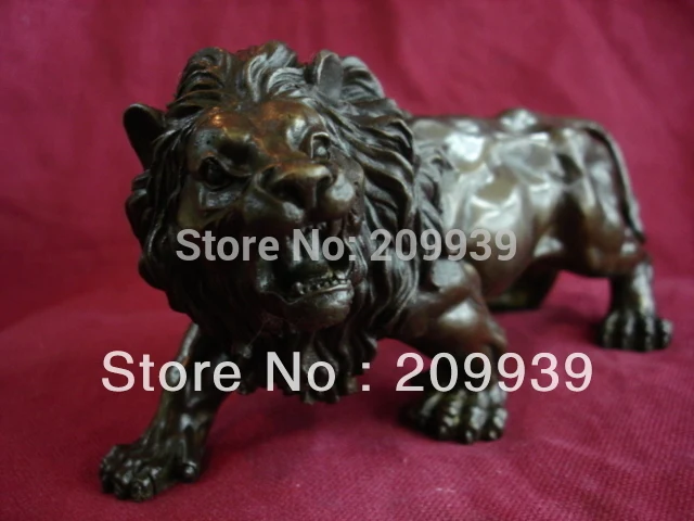 

huij 006 Exquisite Collectibles Tibet bronze lion statue (A0314)