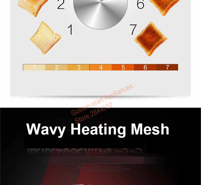 DTO103 модель Электрический тостер 850 Вт высокое Мощность хлеб тостов машина Нержавеющая сталь Материал 7 скоростями Контроль температуры