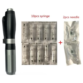 

grey 0.3ml Hyaluronic Injection Pen Massage Atomizer Pen Kit High Pressure Acid Micro Guns Anti Wrinkle Water Syringe Needle
