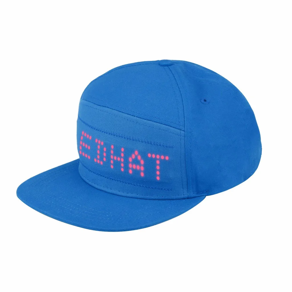 Модная кепка, светодиодный, крутая Кепка, с экраном, светильник, водонепроницаемая, для смартфона, светодиодный, бейсболка, повседневная Кепка, кепка для папы, хип-хоп - Цвет: Blue cap Pink LED