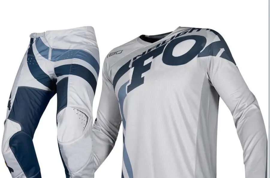 

2019 NAUGHTY FOX MX 180 Cota Jersey & Pant Racing Combo Motocross Racewear Dirt Bike Off Road Adult Grey Navy Gear Kit