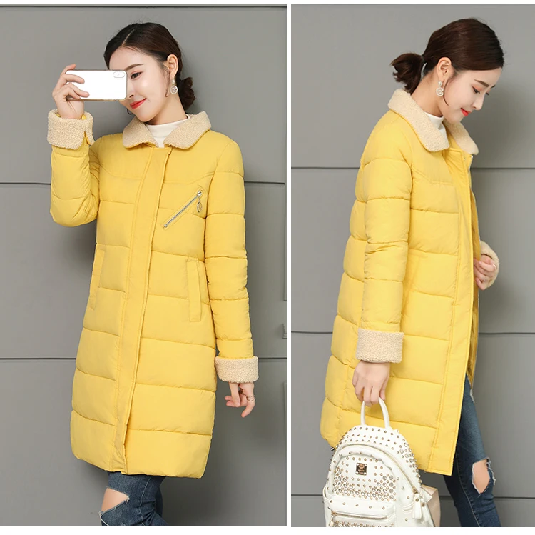 Women Jacket Winter Coats Long Outwear Jackets Cotton Padded Clothing Zipper Warm Winter Jacket 2018 Korean Ladies Coat CH642 (14)