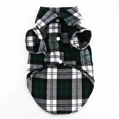 

Small Pet Dog Plaid Shirt Lapel Coat Cat Jacket Clothes Costume Top Apparel