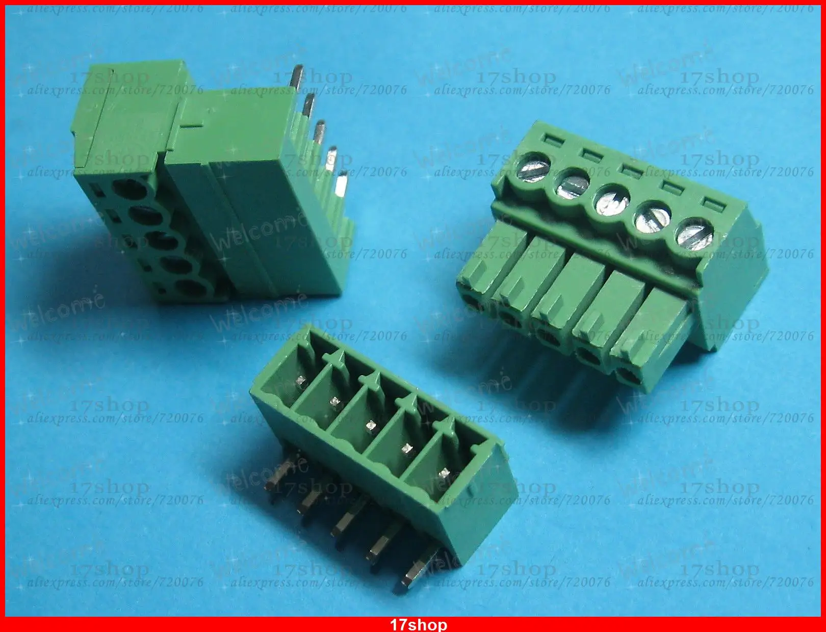 50 шт. Шаг 3 81 мм угол 5way/pin винтовой клеммный блок коннектор подключаемый Тип |