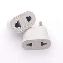 2pcs US USA to EU EURO Europe 4.8MM Pins Travel Power Plug Adapter Charger Converter for USA converter White Coloer