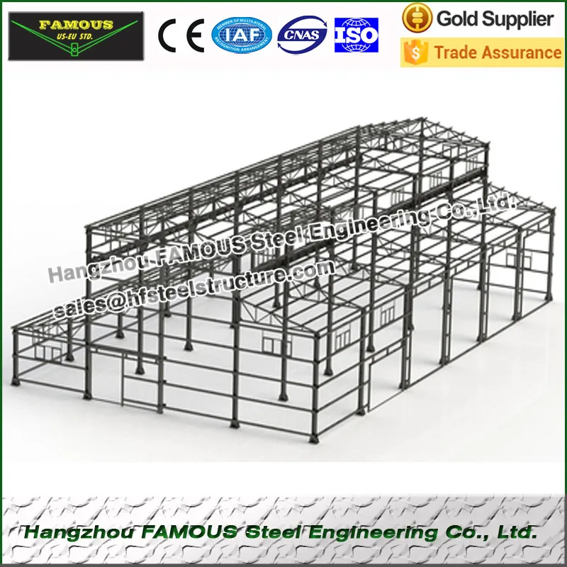 Высокоподъемный широкий span сборное стальное здание с экономичной схемой