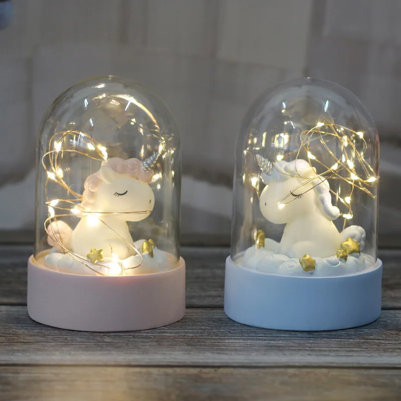Cartoon LED Night Light Luminaria Garland Fairy String Lights Novelty Unicorn Night Lamp Bedside Lamp For Kids Christmas New Year Gift (7)