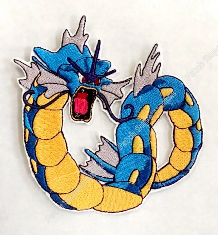 

3.5" Gyarados Pokemon Go Game Embroidered iron on patch applique badge emblem Costume Applique Cosplay DIY