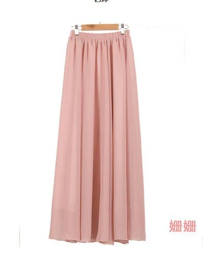 2015 spring summer autumn new beach floor length long skirt chiffon ...