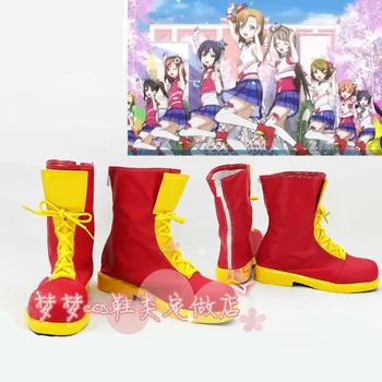 

Love Live! Honoka Kotori Umi Eli Nozomi Maki Rin Hanayo Nico happpy maker cheerleading cos boots Cosplay Shoes Custom-made