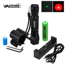 Тактический фонарь для охоты на открытом воздухе+ зеленый лазерный точечный 20 мм пистолеты Lazer Sight Rail Mount+ CR2+ 18650+ USB зарядное устройство