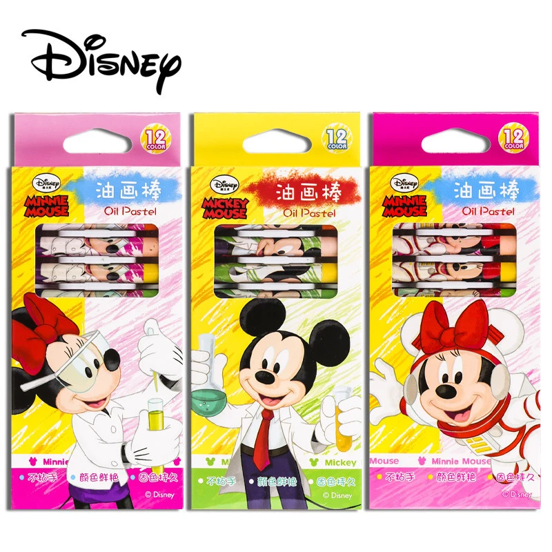 Dessin Anime Mickey Mouse 12 Couleurs Crayons Disney Minnie Huile Pastel Art Fournitures Pour Enfants Peinture Ensemble Pour Enfants Cadeau Aliexpress