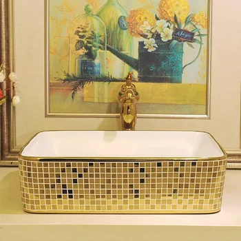 

grid hand carved porcelain wash basin for modern home