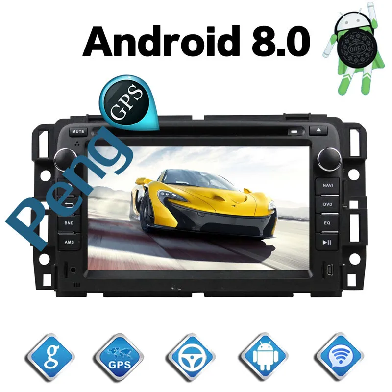 Discount Android 8.0 Car CD DVD Player GPS Navigation for Jeep Grand Cherokee GMC Yukon Tahoe 2006-2012 IPS Screen 1080P Video Headunit 4
