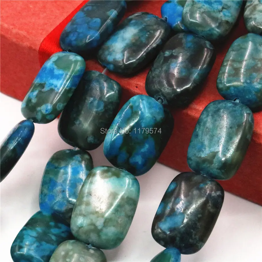 13х18 хит продаж голубой Crazy Lace Onyx прямоугольные бусины DIY свободные камни ручная