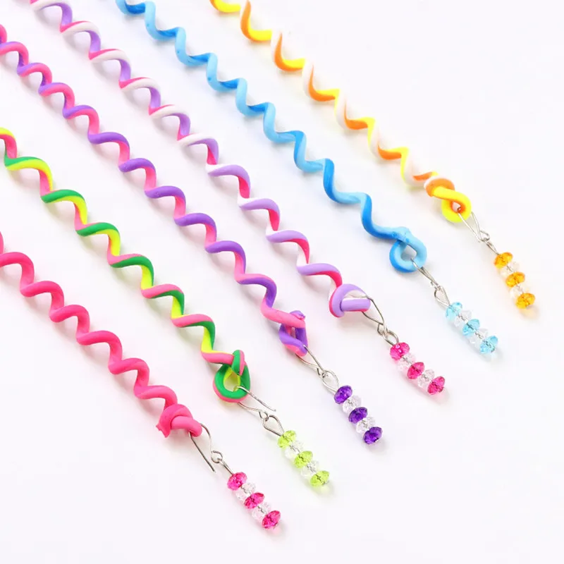 6pcs/lot Rainbow Color Cute Girl Curler Hair Braid hair styling tools hair roller Braid Maintenance The princess hair accessory