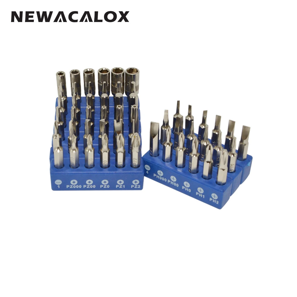 NEWACALOX 54 в 1 Магнитная Прецизионная отвертка Torx Pentalobe для телефона ноутбука часы