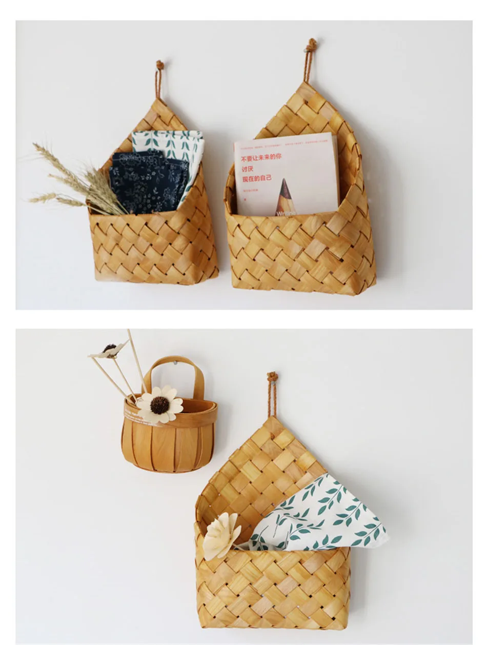 Натуральная бамбуковая корзина для хранения деревянная креативная корзина для хранения мелочей макияж закуска игрушка прочная здоровая коробка для хранения домашний декор 1 шт