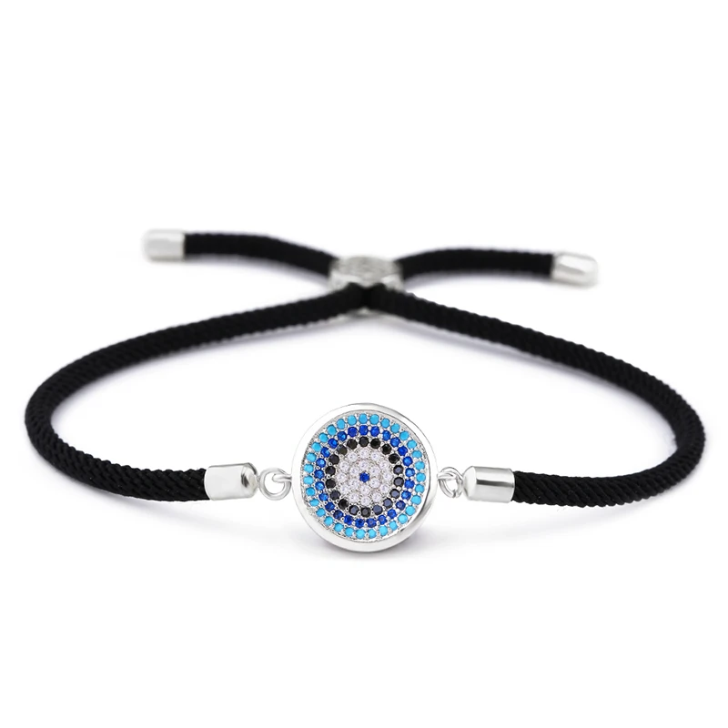 Turkish Male Bracelets Cubic Zirconia Evil Eye Bracelets for Women Dubai Gold Plated Jewelry Thread erkek bileklik brtb12 bracelet jewelry