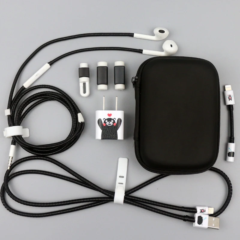 

Upgraded Version USB Cable Protector Cable Winder stickers Cable Wire Organizer TPU Spiral Cord protector For iphone 7 plus 8 X