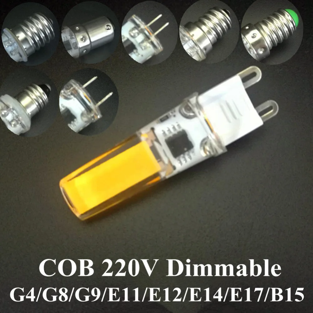 

10x COB Led Lamp 7W AC220-240V Dimmable Led Corn Light Lampadas G9/G4/E11/E12/E14/E17/G8 LED Replace Halogen Chandelier Lights